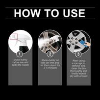 120Ml Tire Restorer Spray Cleaning Dirts Remove Stains Enhance Shine Polishing Restoring Luster Protect Wheel Cleaner Spray one size