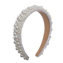 Wide Side Bridal Hair Hoop Baroque Women Hairbands Elegant Pearl Headbands  Women balta