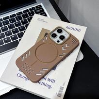 Applicable to iPhone16promax skin sense heat dissipation gold ring thin ring magnetic suction mobile phone case Apple 16 advanced sense PC hard iPhone 17