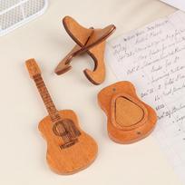 Wooden Guitar Pick Box With Standard 3 Pcs Engraved Guitar Picks Box Guitar Plectrum Storage Box For Guitar Lovers Guitarists one size