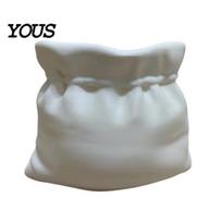 Crack-resistant Ornament 3D Printed Succulents Pots, Creative Cloth Bag Shape Flower Pots for Soft Fabric Look Decoration Indoor Plants, Multi-Purpose balta