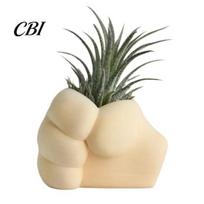 PLA Hand Decoration 3D Printed Holding Grass Decoration, Fist-Shaped Planter Pot Ornament Office for Home Desk Decor, Humorous Gift Statue