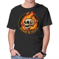 Unisex Crew Neck T-Shirt Marshmallow Skull Fire Graphic Short Sleeve Casual Tee S