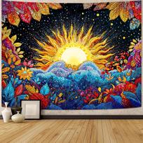 Abstract Tree Of Life Sunset Tapestry Trippy Spiritual Wall Hanging Aesthetic Decor For Bedroom Dorm Living Room, 60X44 Inch 70x100CM