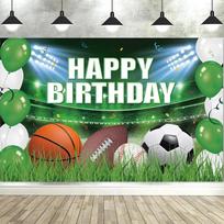 Soccer Stadium Birthday Backdrop – Boys' Party Decoration, Perfect For Cake Table Photo Background & Banner Props-Tapestry 85x75cm