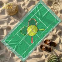 Lism 1Pc Tennis Beach Towel-Oversized, Absorbent Microfiber, Quick Dry, Ideal For Travel, Swimming, Surfing Bath Towel 50x100cm&1pc