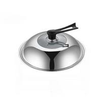 30/32/34/36cm Stainless Steel Wok Pan Lids Thicken Visible Pot Lid Household Frying Pan Cover Cookware Parts