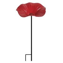 Bee Watering Station Multifunctional Feeding Bowl With Metal Stake Bird Baths Feeder Bowl for Bee Butterfly Macaws Parakeet raudona