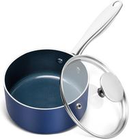 MICHELANGELO Ceramic Nonstick Frying Pan with Tempered Glass Lid Durable Stainless Steel Handle Oven and Dishwasher Safe