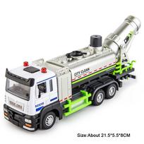 1:32 Vacuum Sweeper Vehicle Urban Anti Haze Truck Alloy Diecast Models Toys Car Rubber Tires Pull Back Vehices Gifts for Friends