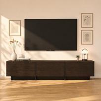 TV Stand TV Cabinet with 3 Doors with Wood Look, Living Room and Bedroom, 180x30x38cm, Dark Brown and Black