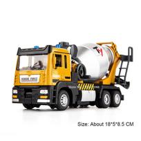 1:32 Cement Mixer Excavator Toys Cars Models Alloy Diecast Rubber Tires Pull Back Miniature Engineering Vehicle Educational Toy