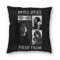 Hit Me Hard And Soft Tour Billies Eilishs Pillowcase Printing Fabric Cushion Cover Gift Throw Pillow Case Cover Bed Zipper 45X45 Peach skin 18*18(CM)-1Pcs
