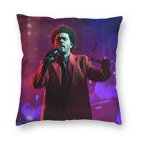 The Weeknd Pop Singer Pillowcase Double-Sided Printing Polyester Cushion Cover Decor Pillow Case Cover Home Zippered 40X40Cm Peach skin 18*18(CM)-1Pcs