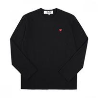 Comme Des Gar Ons Unisex Play Small Red HearT Appliqu  Long Sleeve T shirT p1T T AX-T308-051 1 (XS)