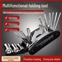 16-in-1 Folding Bicycle Repair Tool: Multi-functional Spoke Wrench, Allen Wrench & Screwdriver