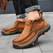 Fashion Men's Real Leather Ankle Boots Autumn Winter Mens Shoes Fashion Large Size Casual Boots Cowhide Men Genuine Leather Boots 38 ruda