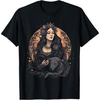 Majestic Image of Hecate, Wiccan Deity T-Shirt S juoda