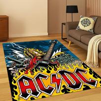 3D ACDC Rock Band Catoon Carpet Rug for Bedroom Living Room Sofa Playroom Doormat Home Decor,Kid Game Area Rug Non-slip Gift 40x60cm