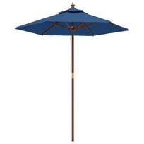 Azur Blue Sun Umbrella with Wooden Pole 196 x 231 cm