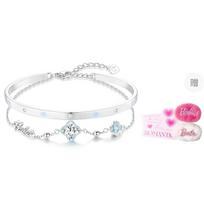 Barbie crystal bracelet [ sparkling * blue four-leaf clover double layer bracelet] luminous light luxury niche summer atmosphere G-Ba2512009 mėlyna