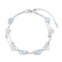 Barbie crystal bracelet [ Crystal* Lucky Limited Edition] Explosive double-layer four-leaf clover bracelet, blue beads, cool Y-Ba2604071 mėlyna