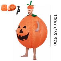 Pumpkin Halloween Costume Inflatable Suit With Cartoon Doll For Walking