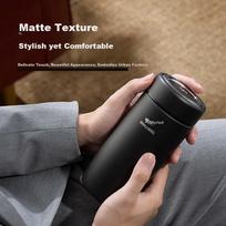 Goose Egg-Shaped Insulated Mug, F91 Gun Gray Color, 316 Stainless Steel, Large Capacity 460ML, Business Tea Infuser Office Water Cup