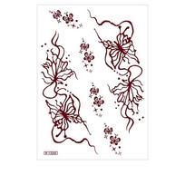 Red Mehndi Stickers Henna Tattoo Stickers Fake Tattoo for Women Red Henna Tattoo Decals  Girls W1326S