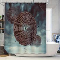 Mystic Maze Portal Tapestry Backdrop Shower Curtain Fantasy Space Art Home Decor Wall Hanging (as the picture,90x180cm)