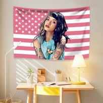Melanie Martinezs Usa Flag Tapestry Pop Singer Home Decor Wall Hanging Dorm Backdrop Fans Party Concert Banner Room Decoration 40x60 cm