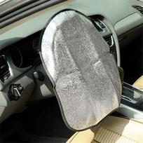 Car Steering Wheel Sun Shade Double Thick Sun Protection Foldable Anti-Uv Sunscreen Car Supplies Car Steering Wheel Cover Silver