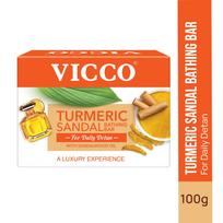 Vicco Turmeric Sandal Bathing Bar I Refreshing Body Soap IS De Tan, Brighten And Restores The Natural Glow I 100 Gm I Pack Of 2 100 Gm I Pack Of 2