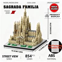 Didžiulis 10045 vnt. Sagrada Familia Ispanija Landmark Statybiniai Blokeliai Sunkiai Konstruojami Architektūros Plytelės Barselonos Bažnyčios Modelis Dovanos