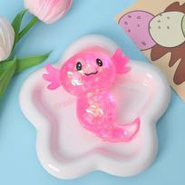 Salamander Maltose Fidgets Toys Squishy Malt Sugar Stretchy Axolotl Fun Squeeze Anti-Anxiety Gift Birthday Supplies Party Favors 1pc rožinė
