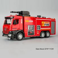 1/32 Ladder Truck Model Toys for Boys Metal Diecast Water Tanker Trucks with Pull Back Sound Light Engineering Vehicle Gifts