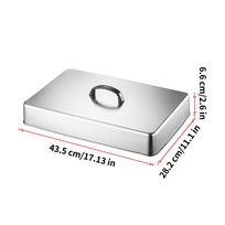 Stainless Steel Frying Pan Cover Barbecue Burgers Sandwiches Steak Pot Lid Rectangular Grill Basting Cover Cheese Melting Dome