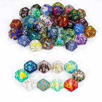 Bulk 10Pcs/Set DND Dice Random Color D4 D6 D8 D10 D% D12 D20 Resin Polyhedral Dice Set for D&D Role Playing Board Games TRPG