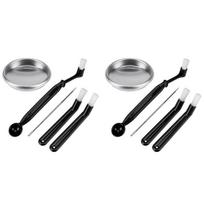 A84E-10Pcs Coffee Machine Brush With Spoon Coffee Grinder Brush Coffee Machine Group Head Cleaning Metal Blind Bowl