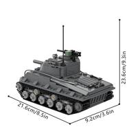 MOC Sherman M4A3 Tank Building Blocks Model Military Sherman M4A3 Tank Bricks Assembly Educational Toys Kids Birthday Gifts