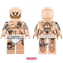 Classic cool brand gangster tattoos,  body pattern assembly, building blocks, creative toys, mini dolls and birthday gifts.