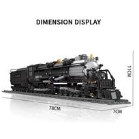 Techninis garvežys Union Pacific Big Boy Statybiniai kaladėlės Miesto Geležinkelio Traukinio Kaladėlės Žaislai Dovanos Vaikams Berniukui black