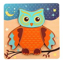 3D Wooden Puzzles Safe Portable Intelligence Puzzle Toys Cute Animal Series Animals Cognitive Jigsaw Puzzle