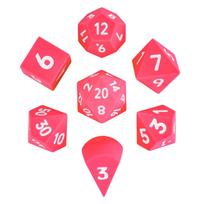 Cusdie 25MM Silicone Dice Set Elastic D4~D20 Polyhedral DND Dice Set - Durable, Soft, Quiet Rolling for D&D Tabletop RPG Games rožinė