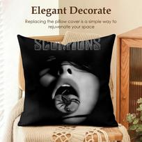 Band S-Scorpions Cushion Cover Natural Linen Organic Fabric Double-Sided Printing Sofa Home Decor Gift Pillow Case Peach skin 18*18(CM)-1Pcs