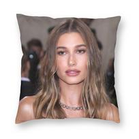H-Hailey Bieber Pillowcase Soft Polyester Cushion Cover Decor Pillow Case Cover Seater Square 40X40Cm Peach skin 18*18(CM)-1Pcs