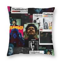 The Weeknd Rapper Singer Pillowcase Soft Fabric Cushion Cover Decor Throw Pillow Case Cover Home Zippered 45X45Cm Peach skin 18*18(CM)-1Pcs