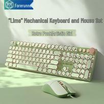 EWEADN V20 Wired Steampunk Mechanical Keyboard and Mouse Combo