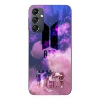 Telefono dėklas - MANIACASE - Samsung Galaxy A14 - Silikonas TPU - BTS logotipas - Lankstus juoda
