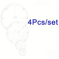 4pcs Clear Acrylic Circular Quilting Templates Set Stencils for Hand Quilting and Embroidery (Circle)